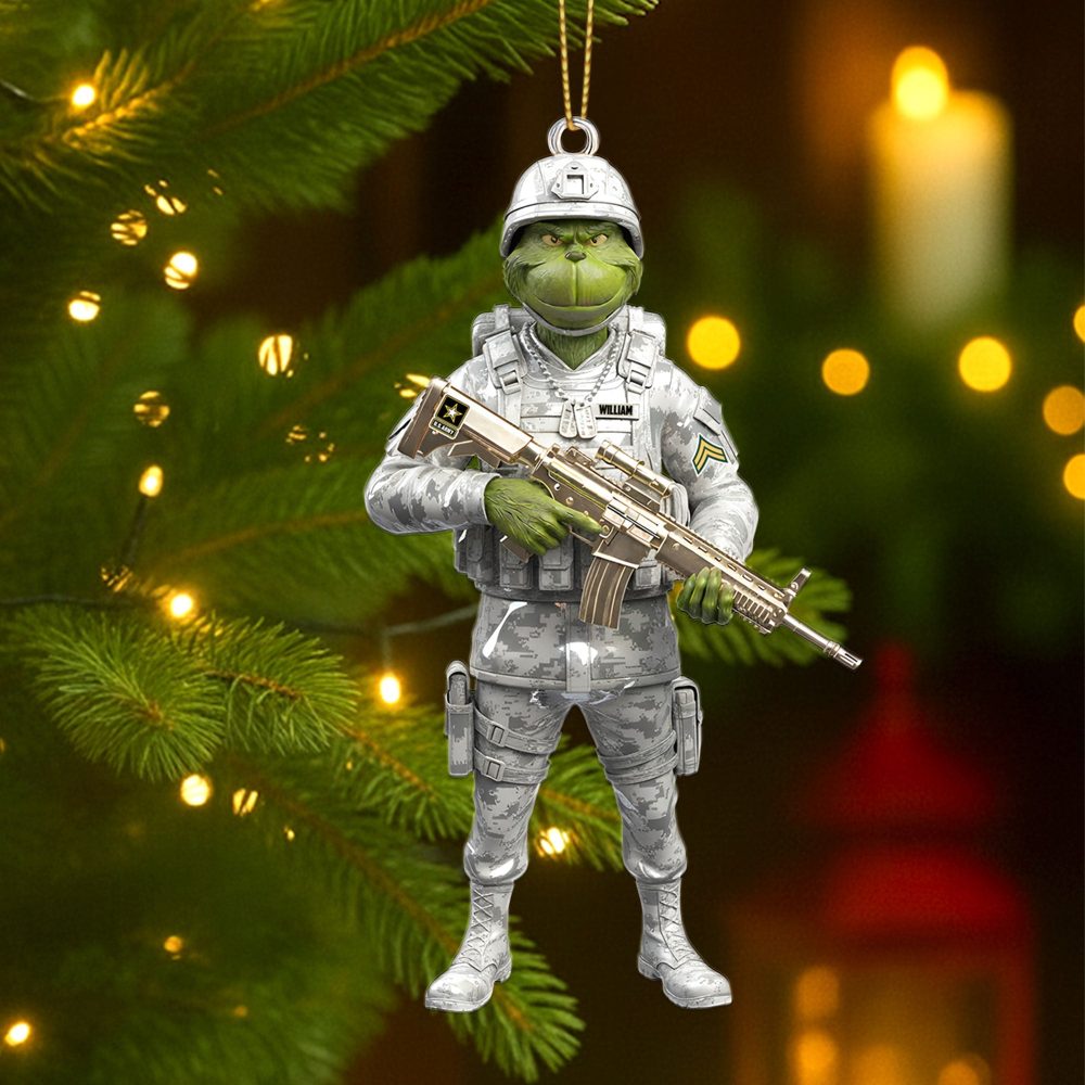 Cherish Your Hero: Green Veteran Ornament - Personalized Gifts For Veterans - Image 3
