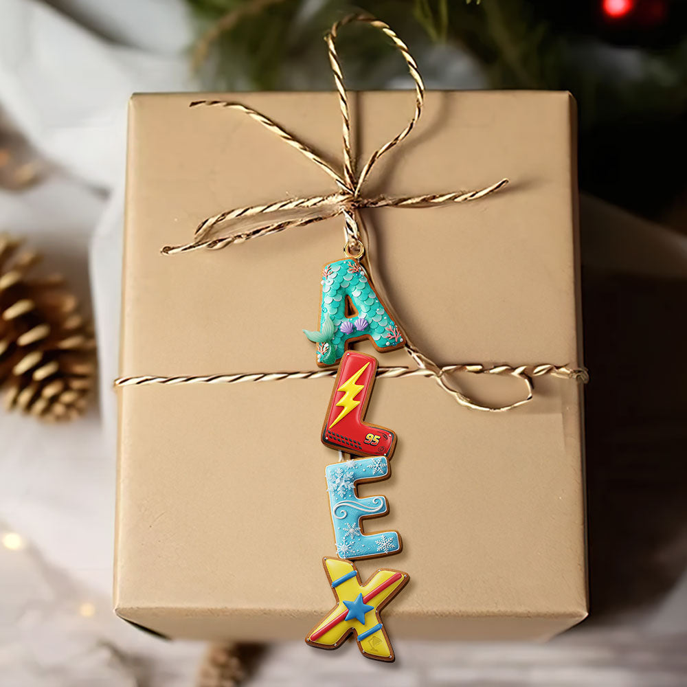Celebrate With Joy: Personalized Alphabet Gingerbread Ornament - Custom Christmas Gift For Everyone - Image 4