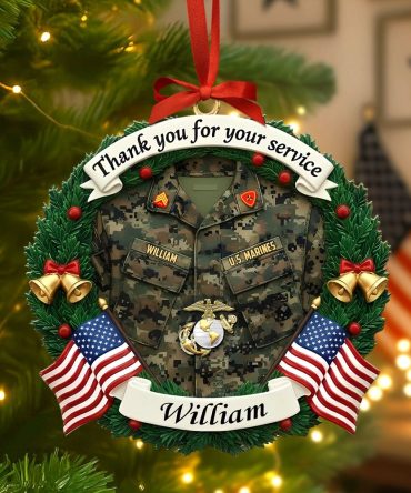 Thank You For Your Service - Personalized Military Christmas Ornament For Veterans