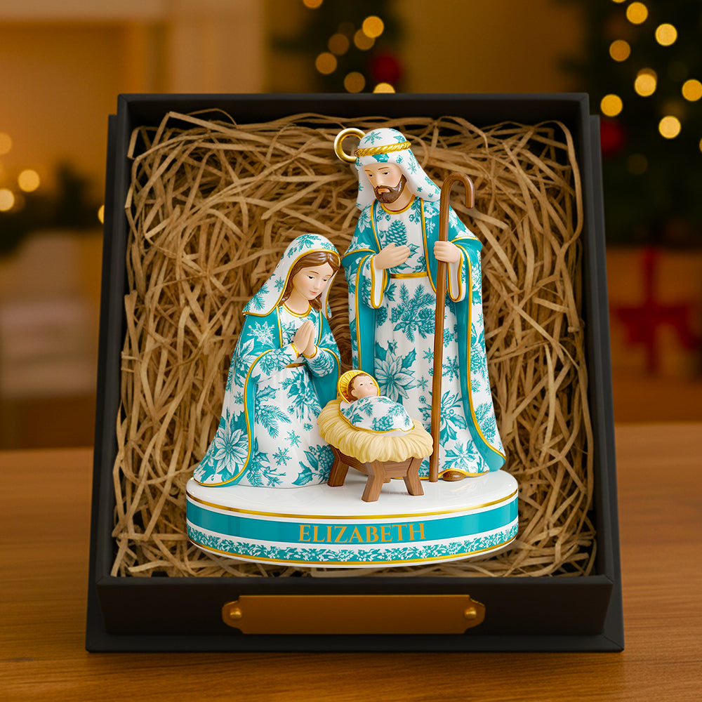Cherish The True Meaning Of Christmas - Toile De Jouy Nativity Christmas Ornament - Personalized Gift For Family, Friends, And Believers - Image 4