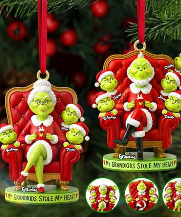 My Grandkids Stole My Heart Ornament - Personalized Christmas Gift For Grandparents