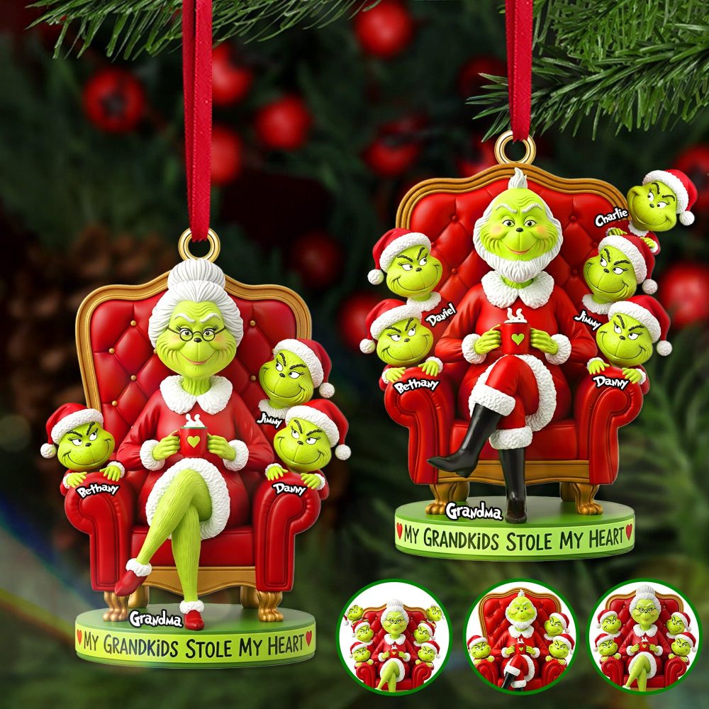 My Grandkids Stole My Heart Ornament - Personalized Christmas Gift For Grandparents