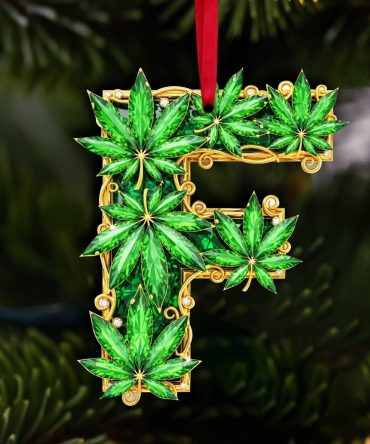 Spark Joy This Christmas With A Unique Touch - Crystal Leaf Initial Ornament, Personalized Gift For Stoners