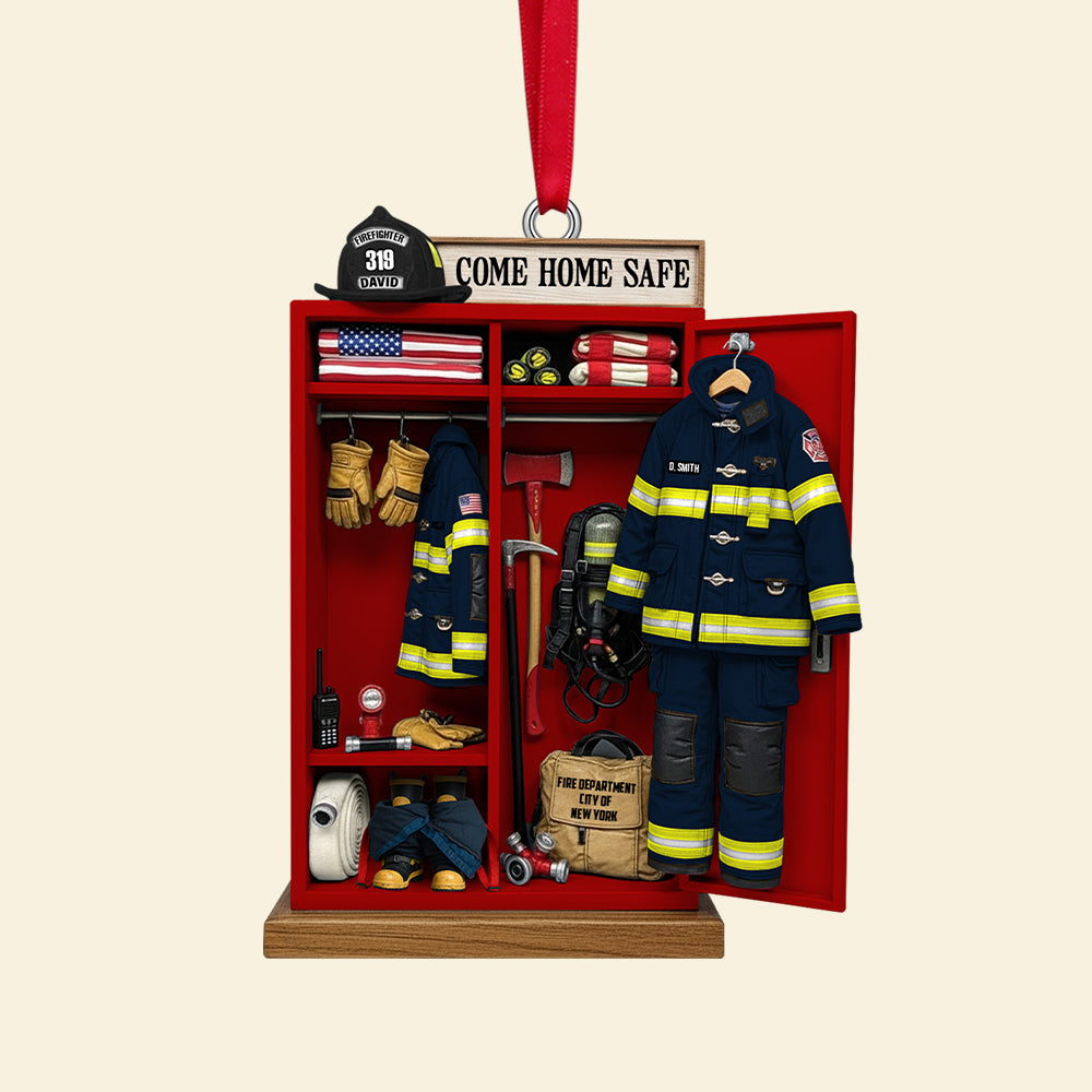 Come Home Safe - Personalized Firefighter Locker Acrylic Ornament - Perfect Gift For Firefighters, Family, And Friends - Image 4