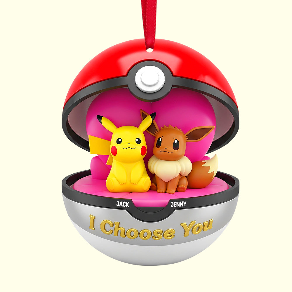 I Choose You - Personalized Christmas Acrylic Ornament For Couples - Image 4