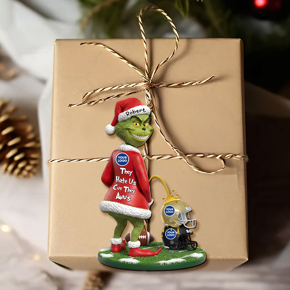 “They Hate Us Cuz They Anus” - Funny Green Monster Ornament - Personalized Custom Gift For Sport Lovers - Image 4