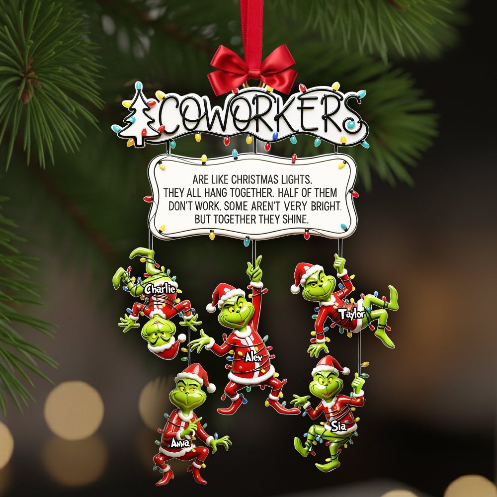“Are Like Christmas Lights, They All Hang Together!” - Fun Co-Workers Hanging Together Ornament - Personalized Gift For Colleagues