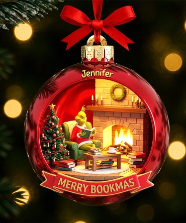“Celebrate The Joy Of Reading” - Merry Bookmas Christmas Ornament - Personalized Gift For Book Lovers