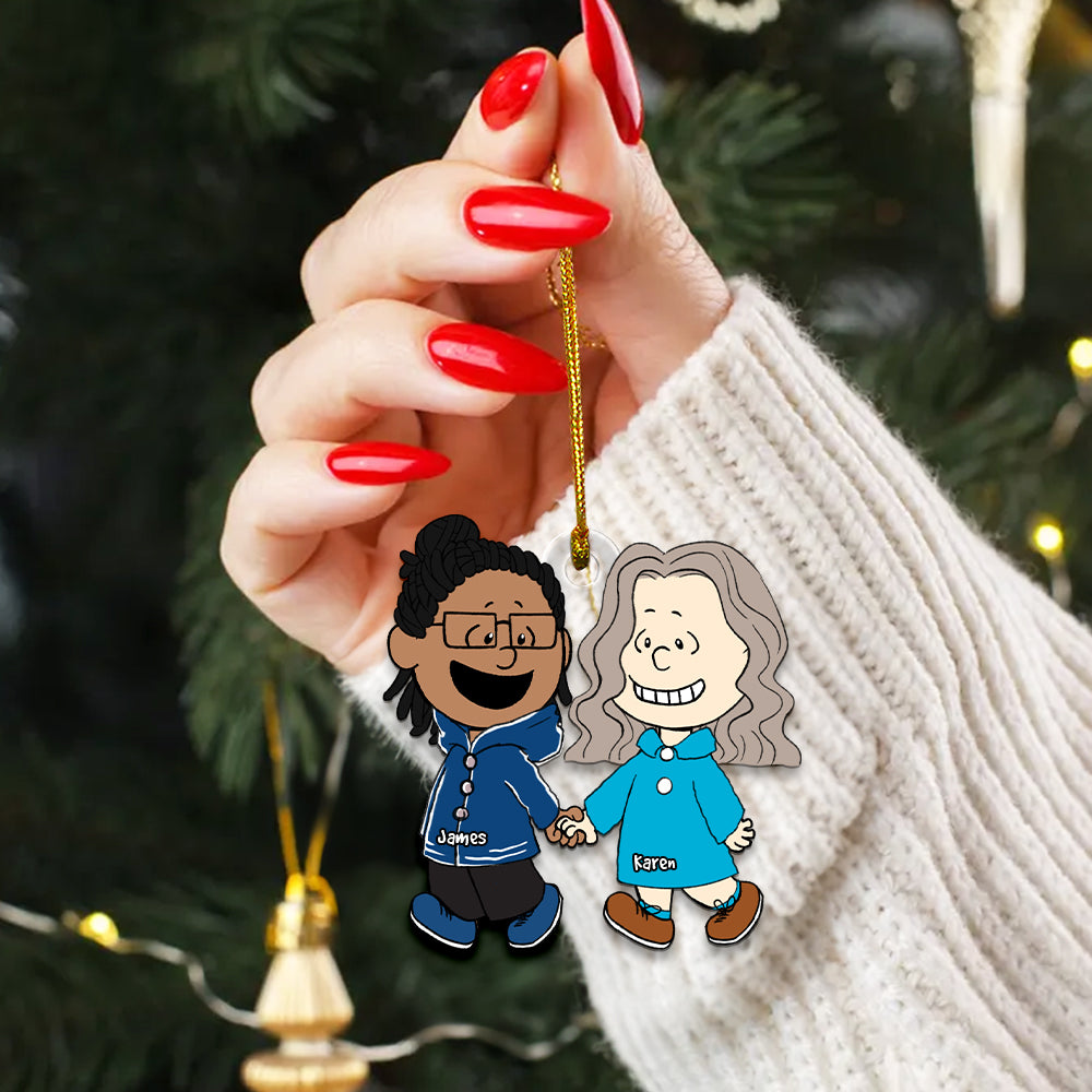 Love, Joy & Togetherness - Personalized Santa Claus Couple Ornament - Image 11