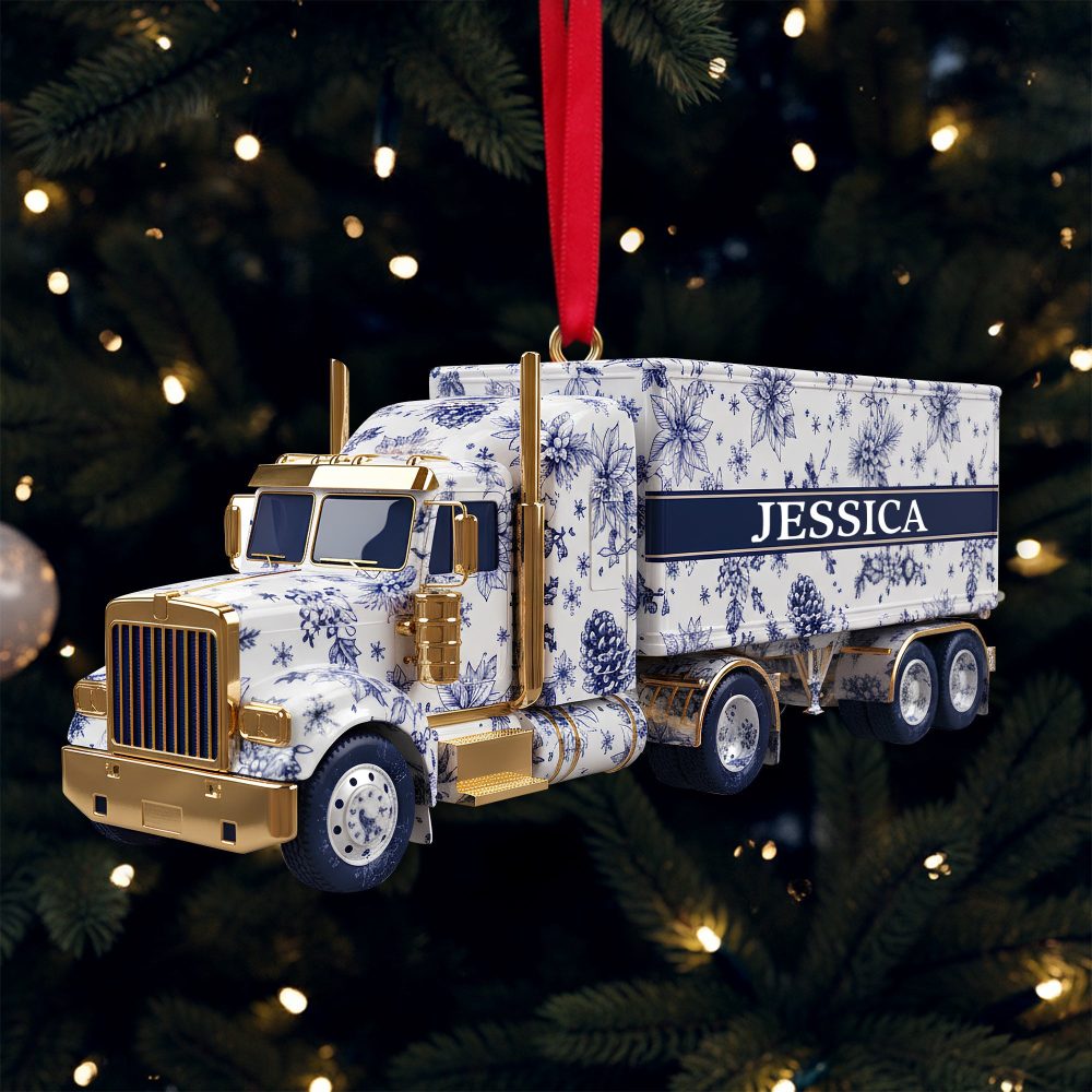 Celebrate The Journey: Elegant Semi Truck Ornament - Personalized Gifts For Truckers - Image 3