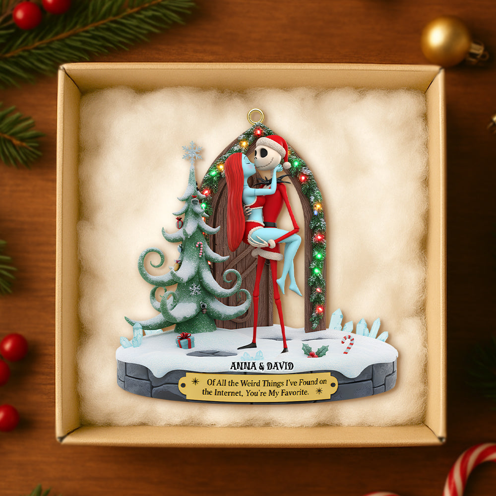 Of All The Weird Things I’Ve Found On The Internet, You’Re My Favorite - Funny Internet Couple Personalized Christmas Ornament - Custom Gift For Couples, Friends, And Loved Ones - Image 3