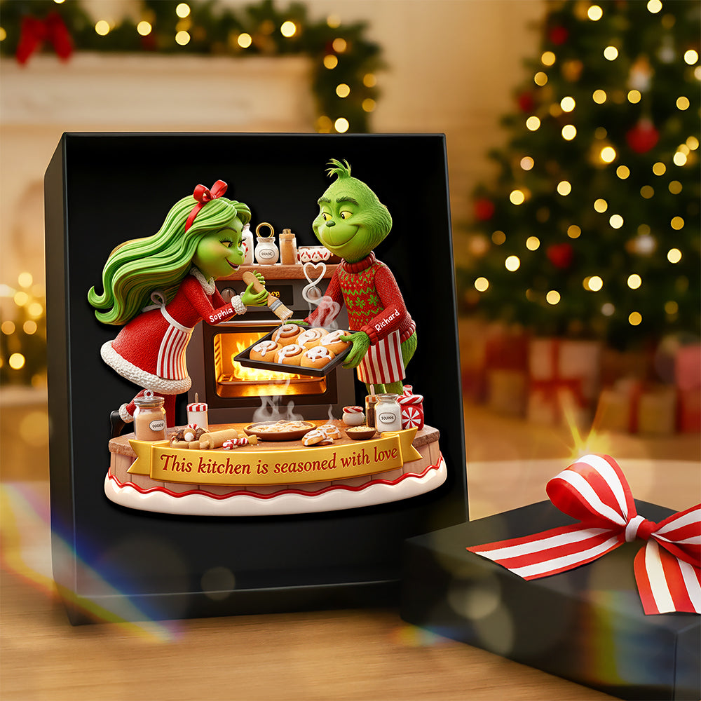 This Kitchen Is Seasoned With Love - Personalized Baking Couple Christmas Ornament - Image 3