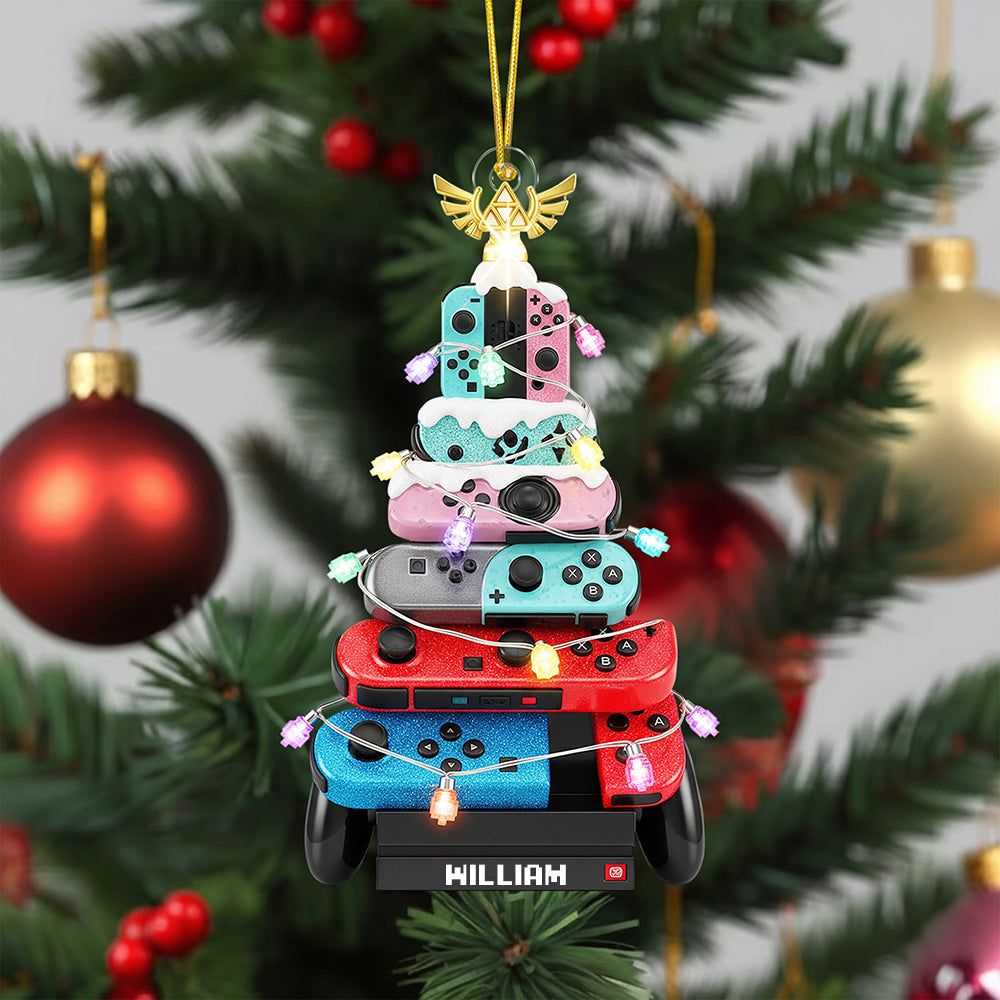 🎄 'Level Up Your Holiday Spirit!' - Gaming Tree Christmas Ornament - Personalized Gift For Gamers 🎮 - Image 2
