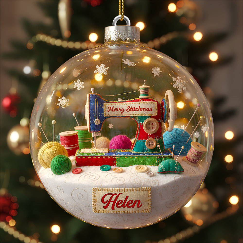 Merry Stitchmas Ornament – Personalized Gift For Sewing Lovers