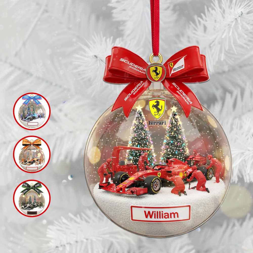 “Rev Up Your Holidays” - Personalized Racing Lovers Christmas Ornament - Image 2