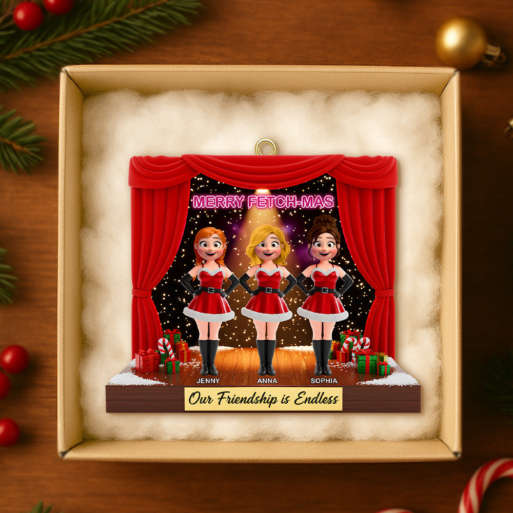 Our Friendship Is Endless - Merry Fetch-Mas Ornament - Personalized Gifts For Besties - Image 3