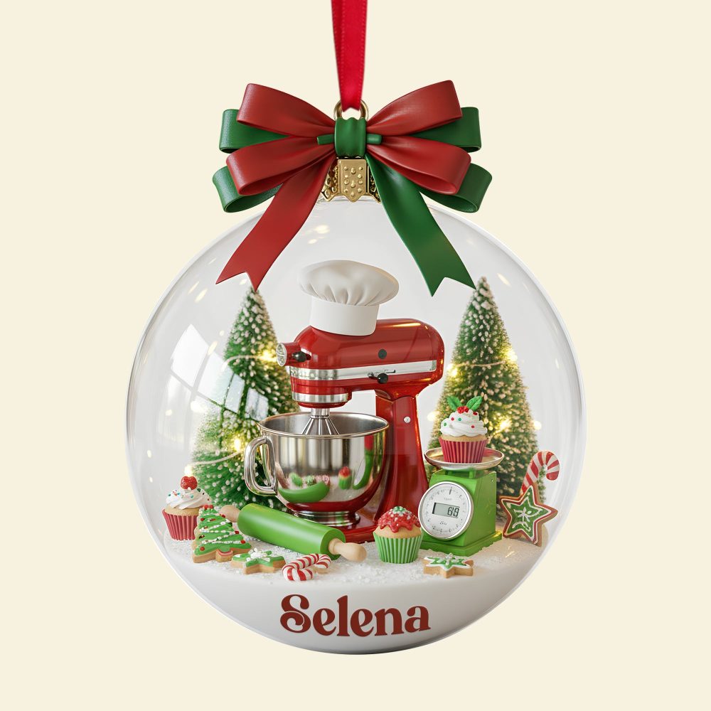 “Bake Joy This Christmas!” – Personalized Stand Mixer Ornament – Gift For Bakers And Cooking Enthusiasts - Image 5