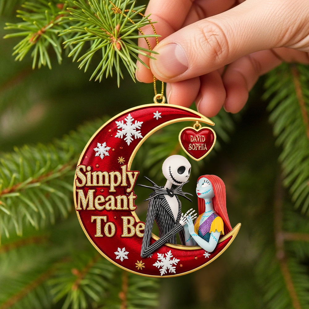 Simply Meant To Be - Personalized Christmas Acrylic Ornament For Couples - Image 4