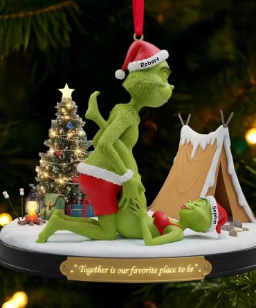 Together Is Our Favorite Place To Be - Cheeky Green Couple Ornament - Personalized Gifts For Couples