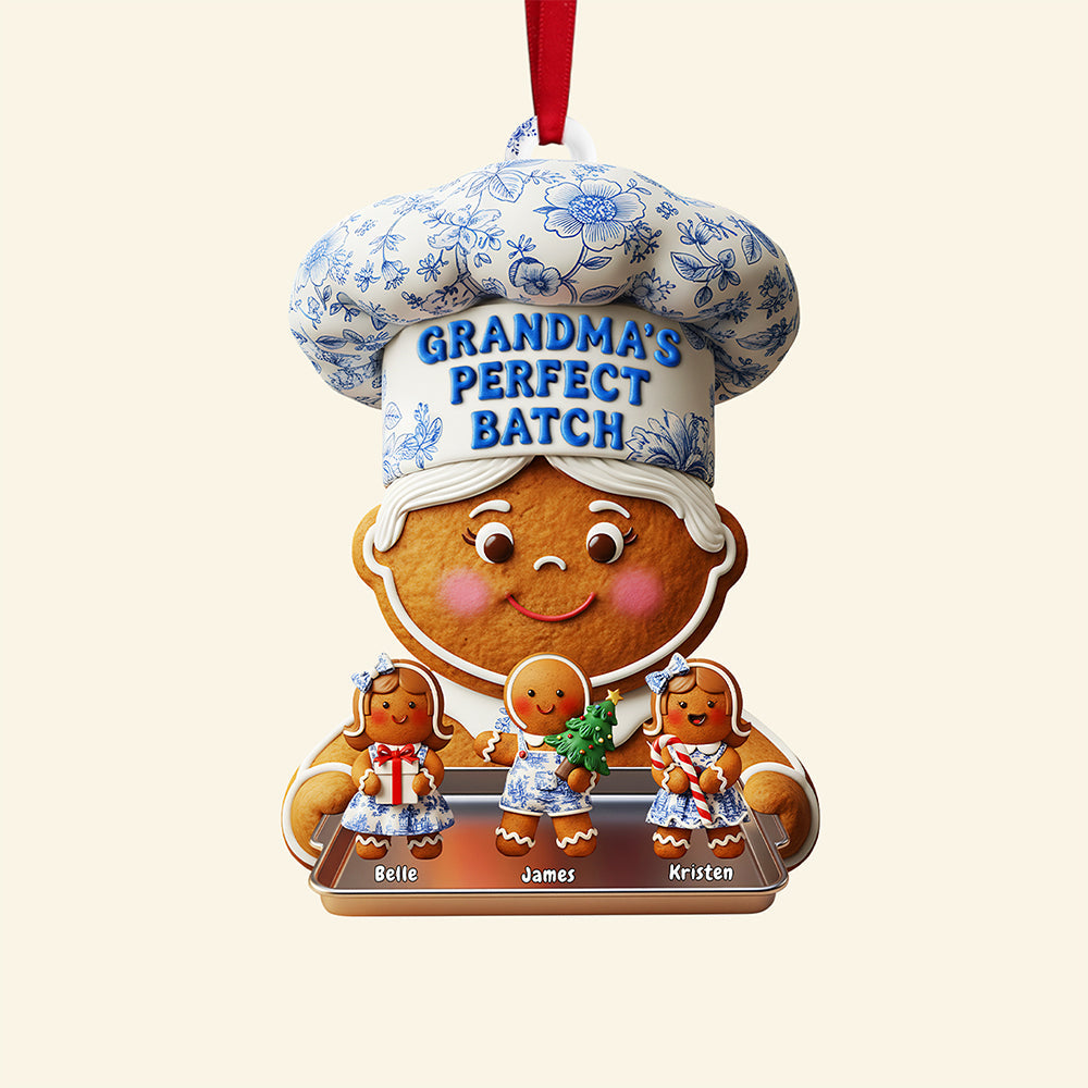 Grandma'S Perfect Batch – Custom Christmas Ornament – Personalized Gift For Grandma, Family, And Loved Ones - Image 5