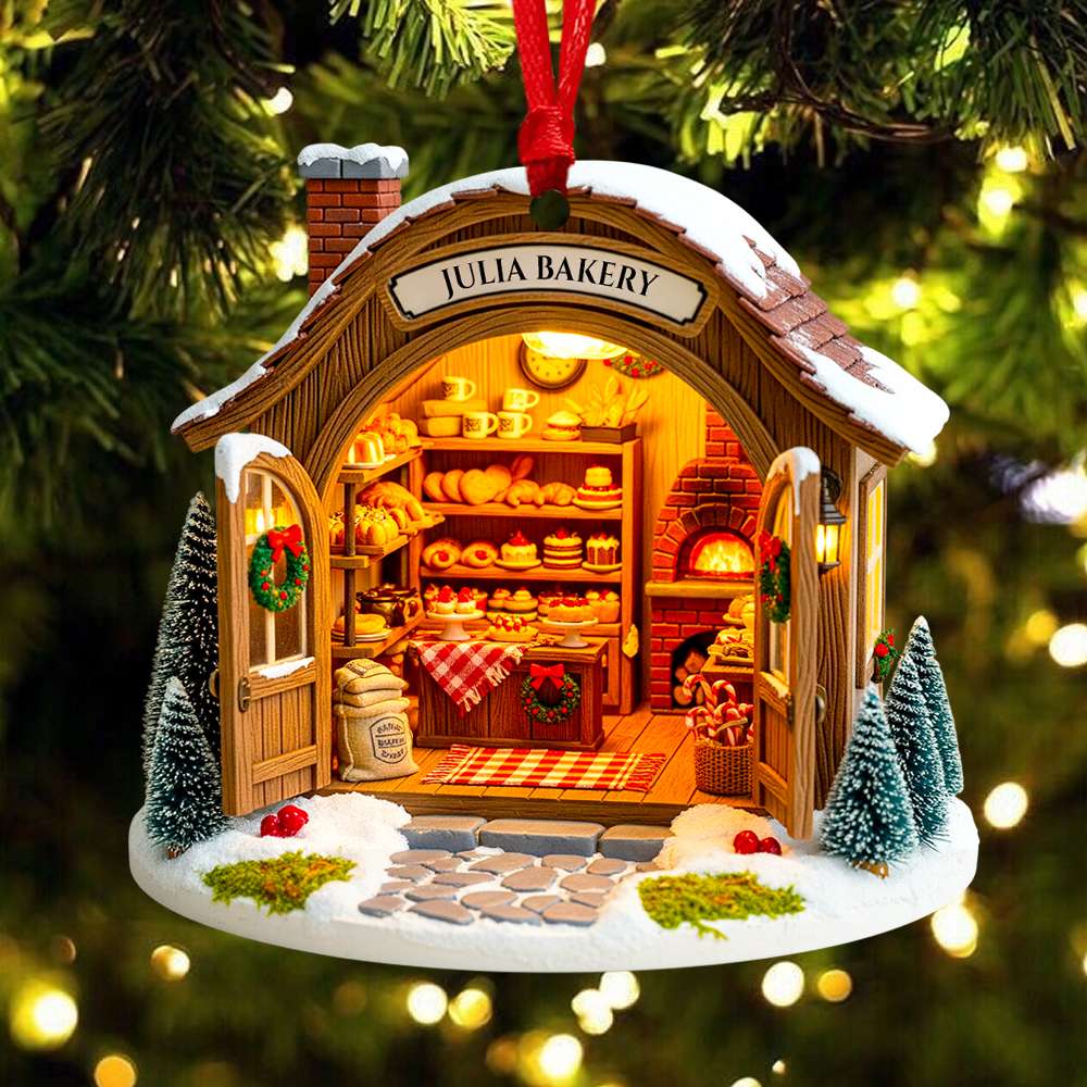 Bakery House Christmas Ornament Personalized Gifts For Bakers 02Pgdt080825 - Image 4