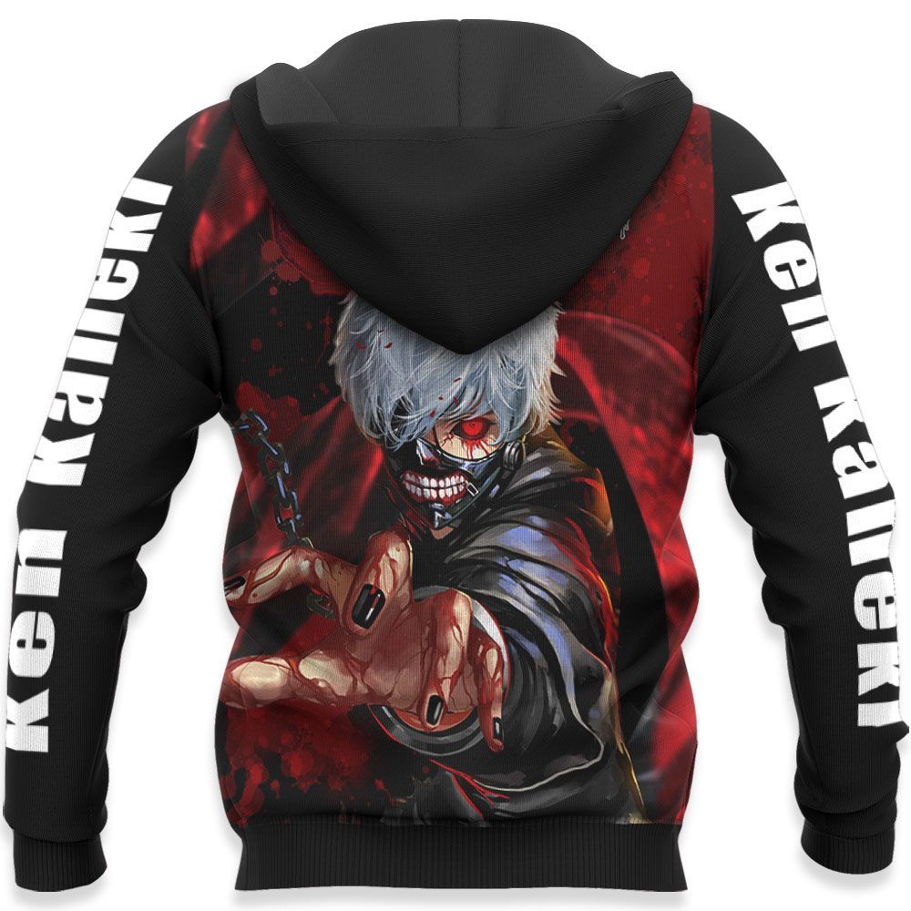 Tokyo Ghoul Hoodie Tokyo Ghoul Ken Kaneki Transform Red Eyes Black Red Hoodie Anime Hoodie - Image 2