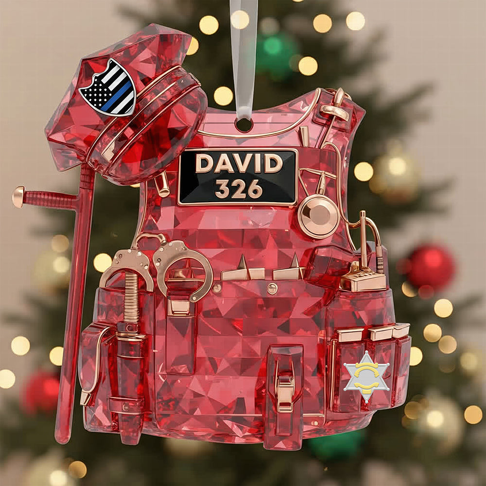 Police Vest Christmas Ornament - Personalized Gifts For Police Officer 04Qhqn101025 - Image 4