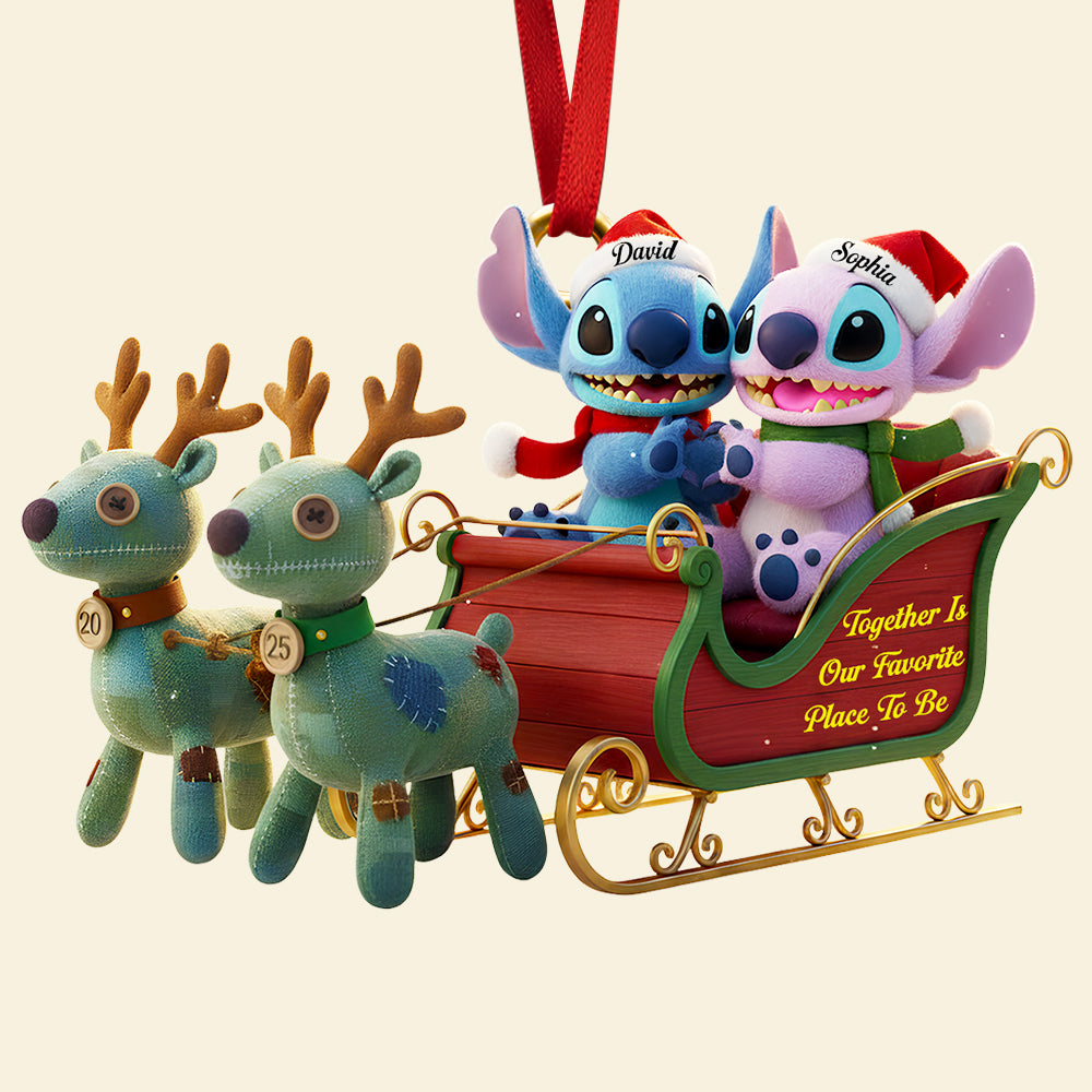 Couple Christmas Sleigh Christmas Ornament Personalized Gifts For Couple 03Tgdt240925 - Image 5