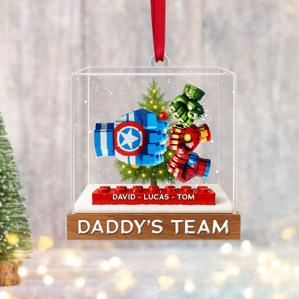 “Celebrate Dad'S Legacy With Our Custom Daddy'S Dream Team - Personalized Acrylic Ornament For Father'S Day & Christmas Gifts” - Image 3