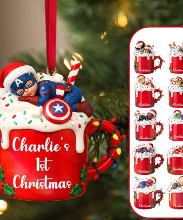 “Celebrate The Magic Of Christmas!” – Baby Christmas Ornament, Personalized Gift For Kids, Family & Fans