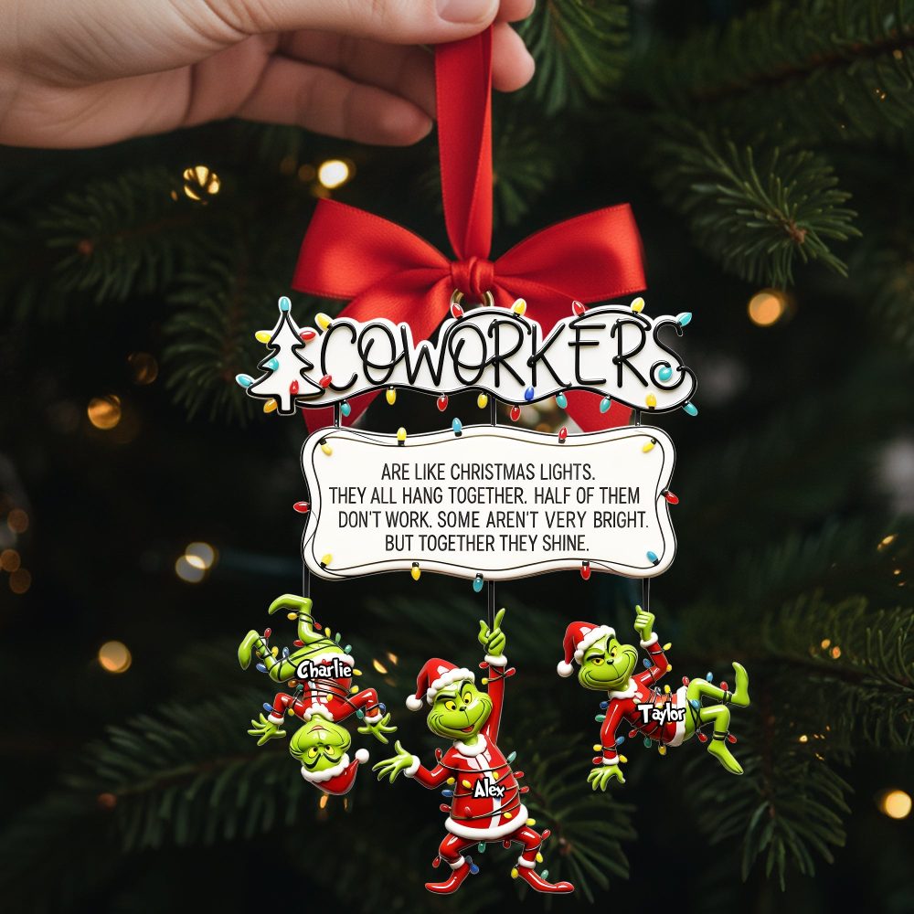 “Are Like Christmas Lights, They All Hang Together!” - Fun Co-Workers Hanging Together Ornament - Personalized Gift For Colleagues - Image 2