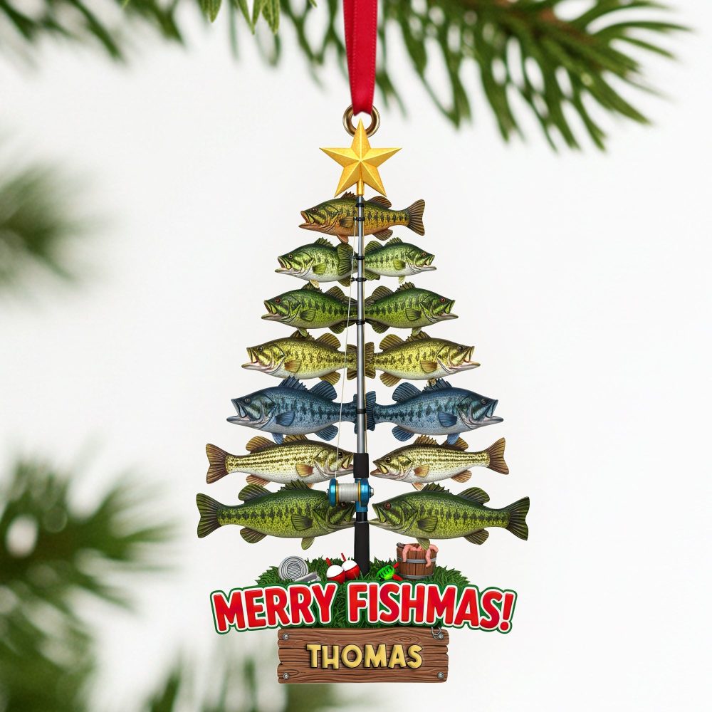 Merry Fishmas! Personalized Fisherman'S Fish Tree Ornament - Custom Gift For Fishing Lovers - Image 3