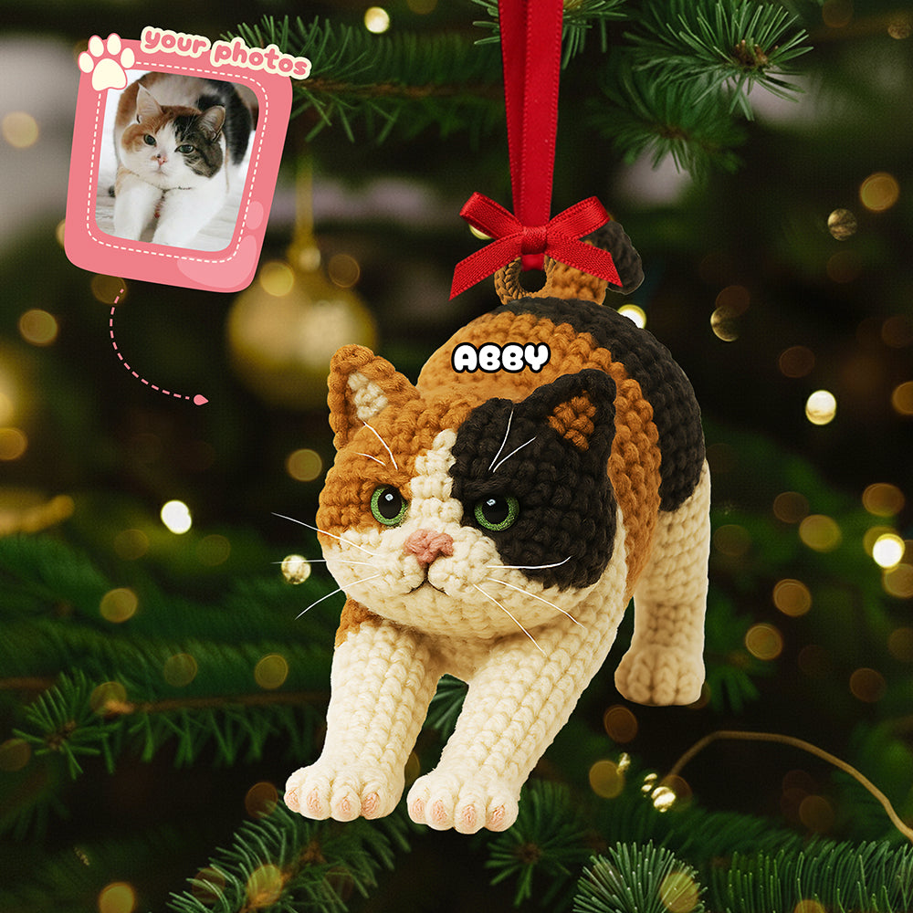 “Celebrate Your Furry Friend” - Cute Knitted Cat Ornament, Personalized Gift For Cat Lovers 🌟 - Image 3