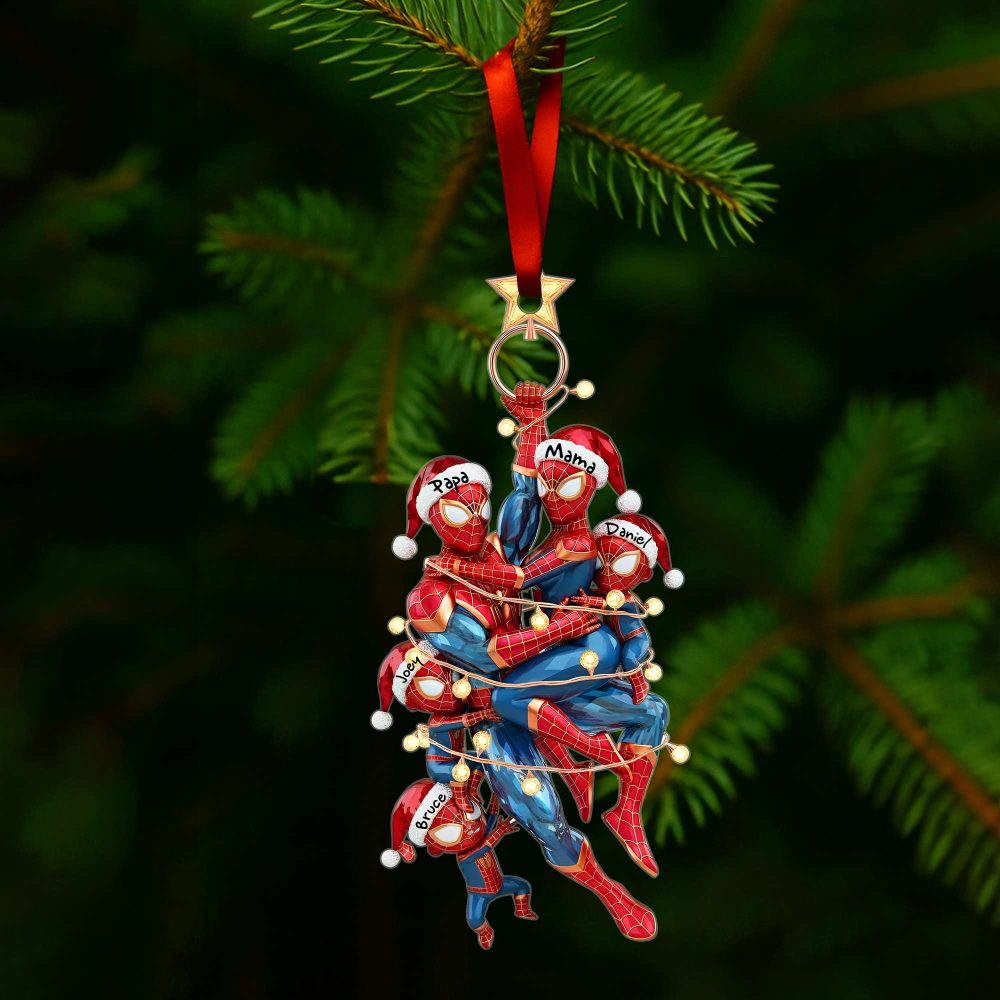 Embrace Family Joy With Our Playful Spider-Man Family Tree Ornament - Personalized Gift For Everyone - Image 4
