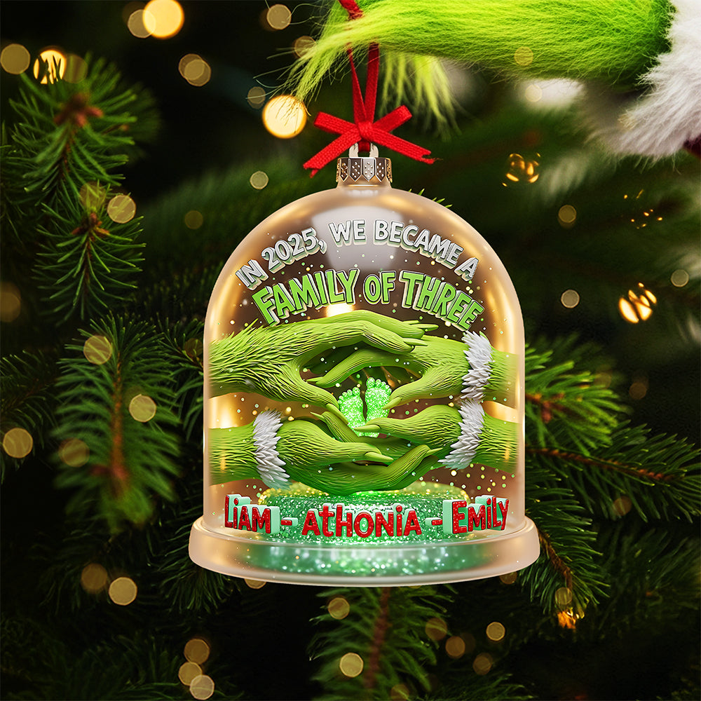 Celebrate Family Love - Customizable Green Family Ornament - Perfect Personalized Gift For Families & Loved Ones - Image 2
