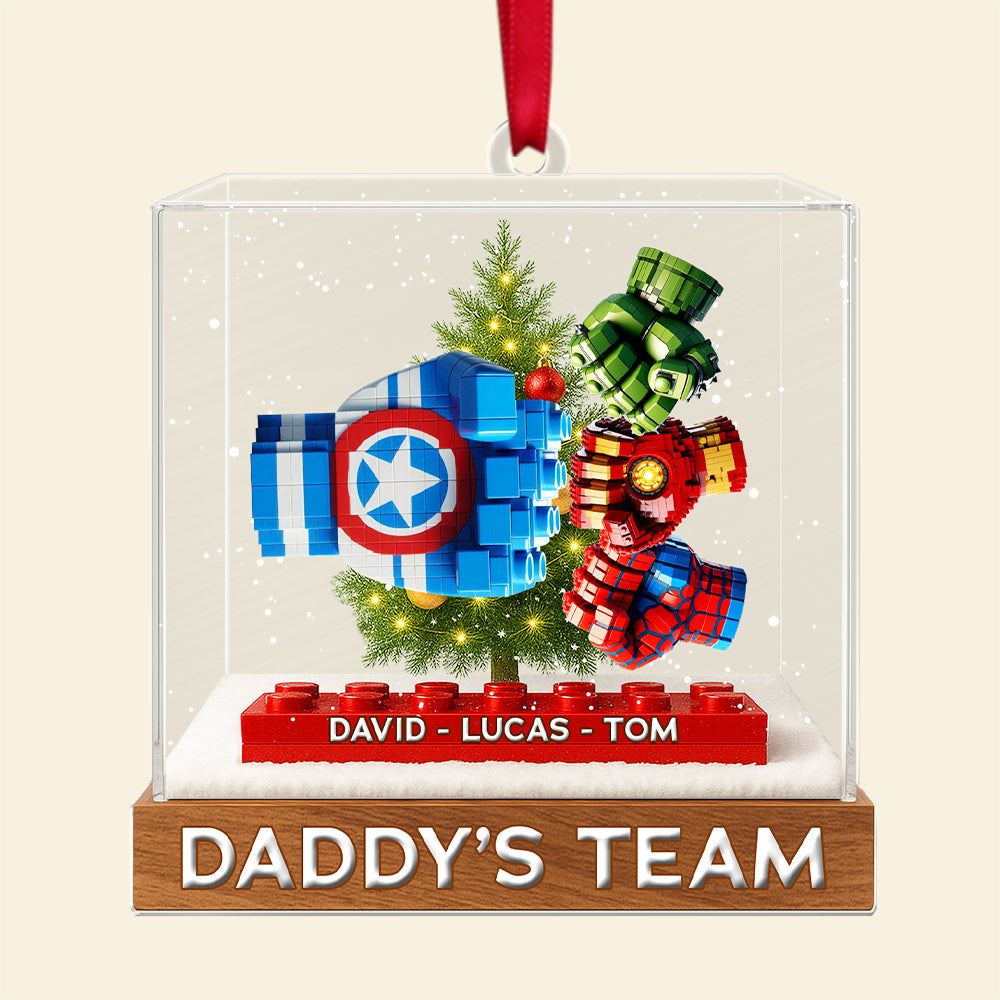 “Celebrate Dad'S Legacy With Our Custom Daddy'S Dream Team - Personalized Acrylic Ornament For Father'S Day & Christmas Gifts” - Image 4