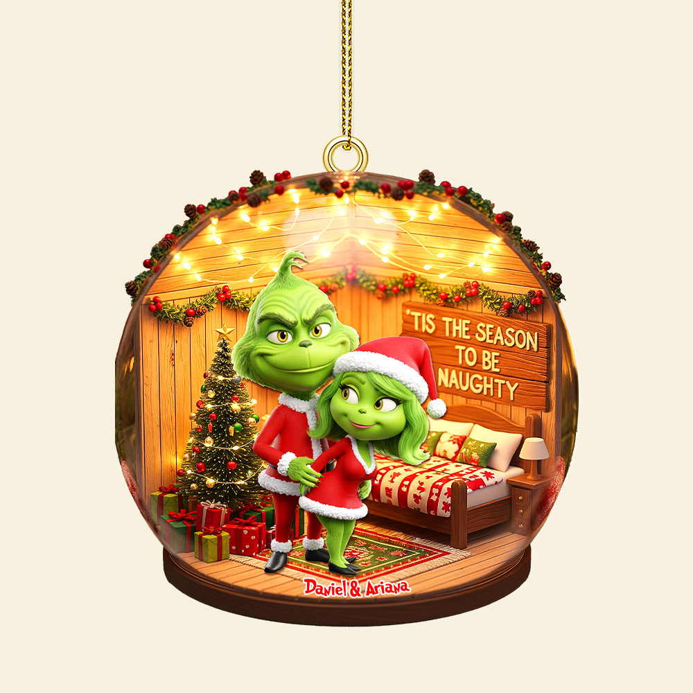 Tis The Season To Be Naughty - Personalized Custom Acrylic Ornament For Christmas - Image 3