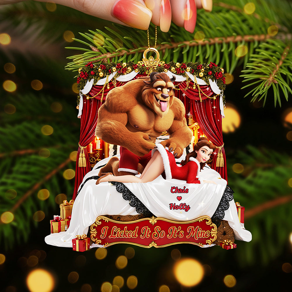 I Licked It So It'S Mine - Personalized Naughty Couple Acrylic Ornament