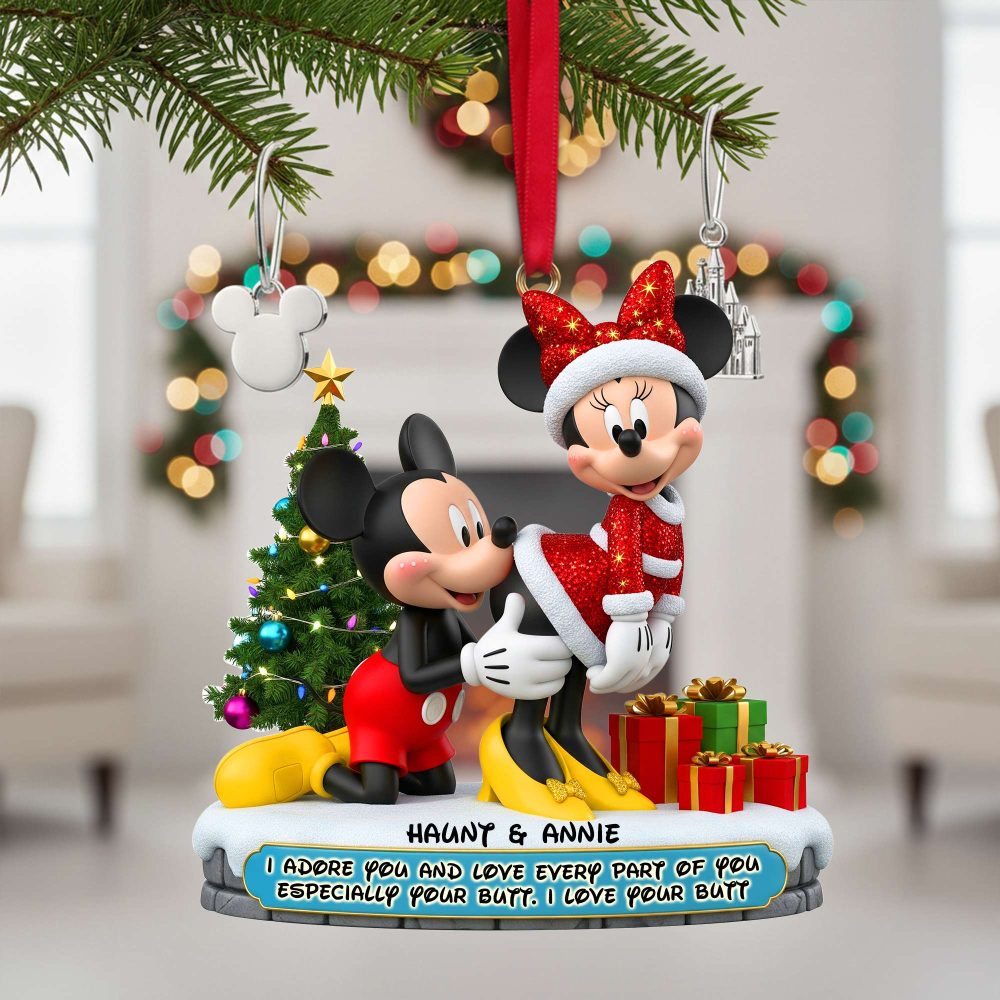 I Adore You - Personalized Couple Christmas Ornament - Image 3