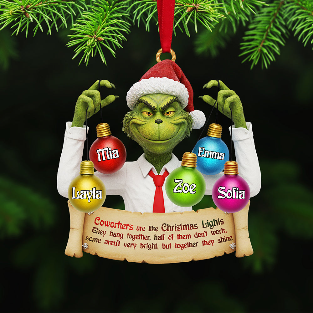 Coworkers Are Like Christmas Lights - Personalized Acrylic Ornament For Christmas - Custom Gift For Friends, Family, And Colleagues
