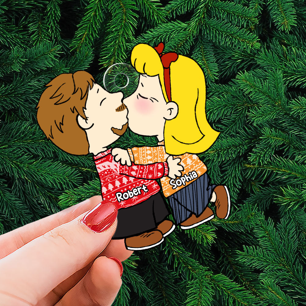 Love, Joy & Togetherness - Personalized Santa Claus Couple Ornament - Image 10