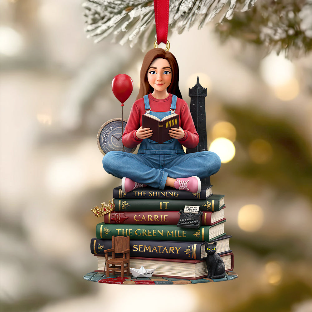 “Books Are A Uniquely Portable Magic” – Personalized Gift For Book Lovers - Custom Christmas Ornament - Image 3