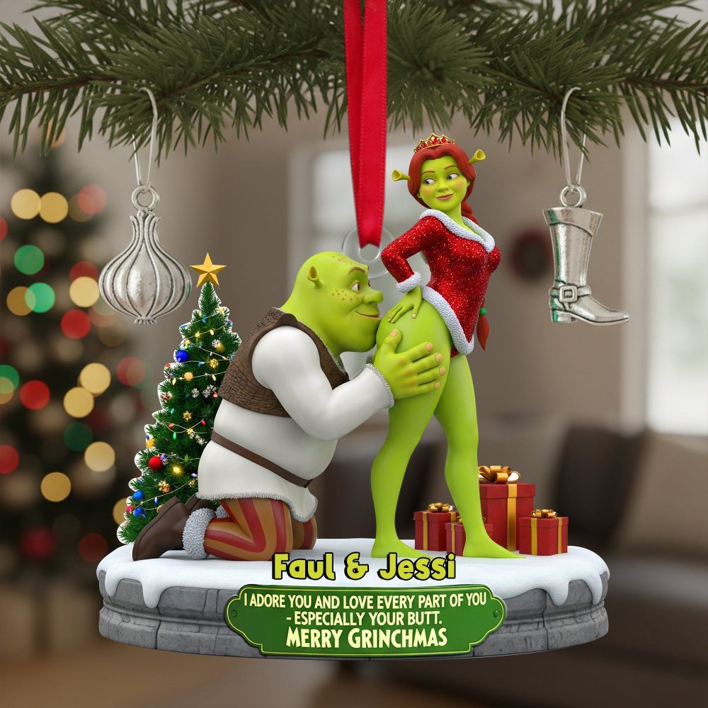 Cheeky Kisses Couple Ornament - Personalized Gift For Couples - Image 4