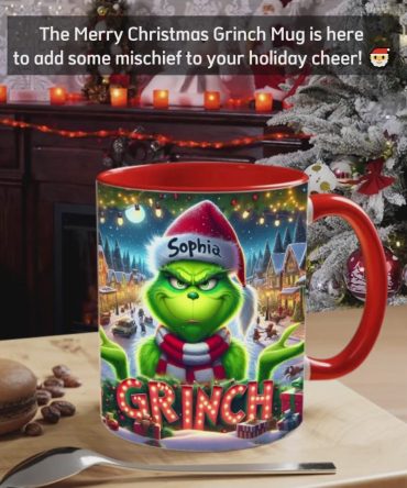 Grinch Merry Christmas - Personalized Stole Christmas Accent Mug