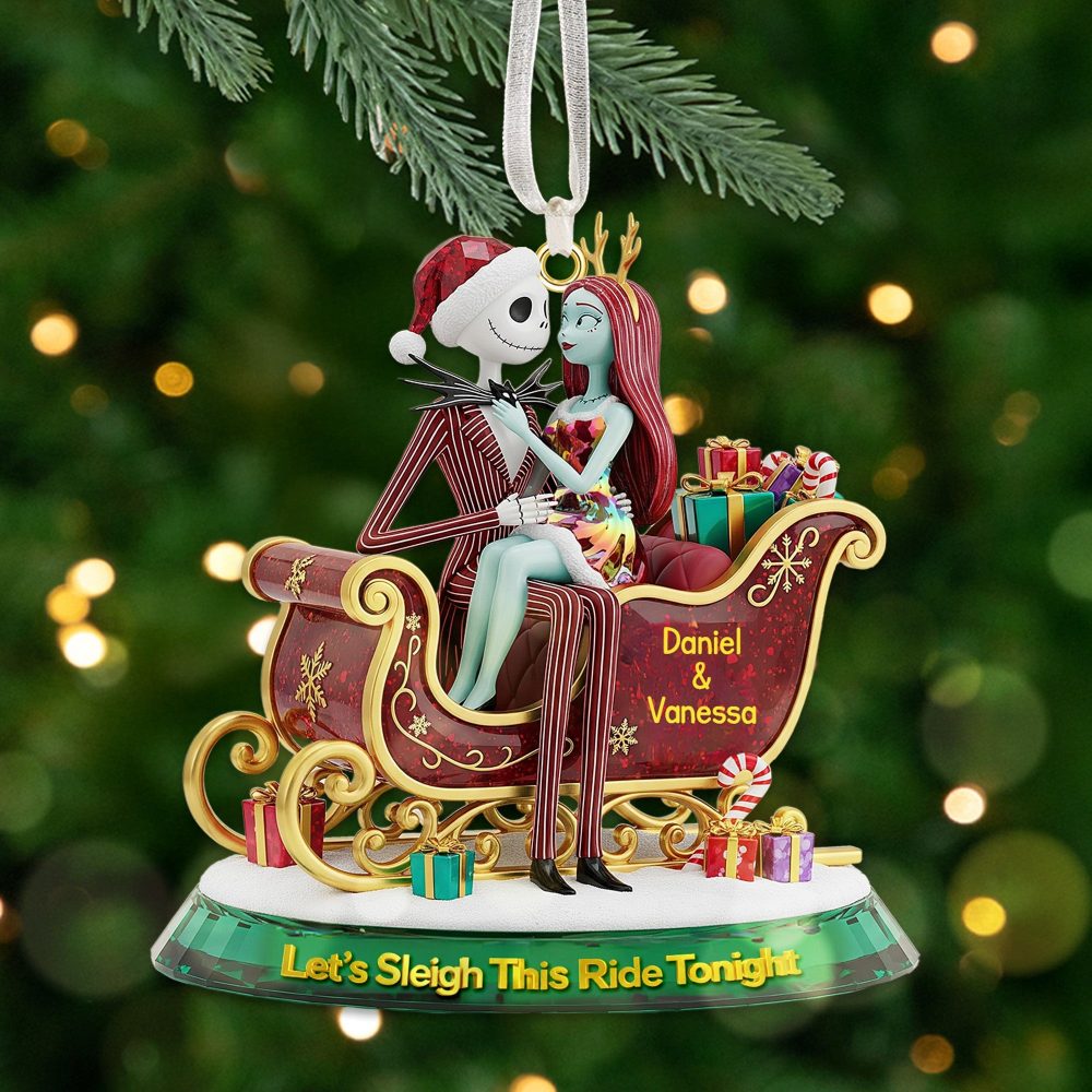 Let'S Sleigh This Ride Tonight - Personalized Christmas Ornament For Couples - Image 2