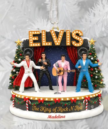 Celebrate The King Of Rock N' Roll With Personalized Elegance - Singer Fans Ornament, Custom Gift For Elvis Lovers