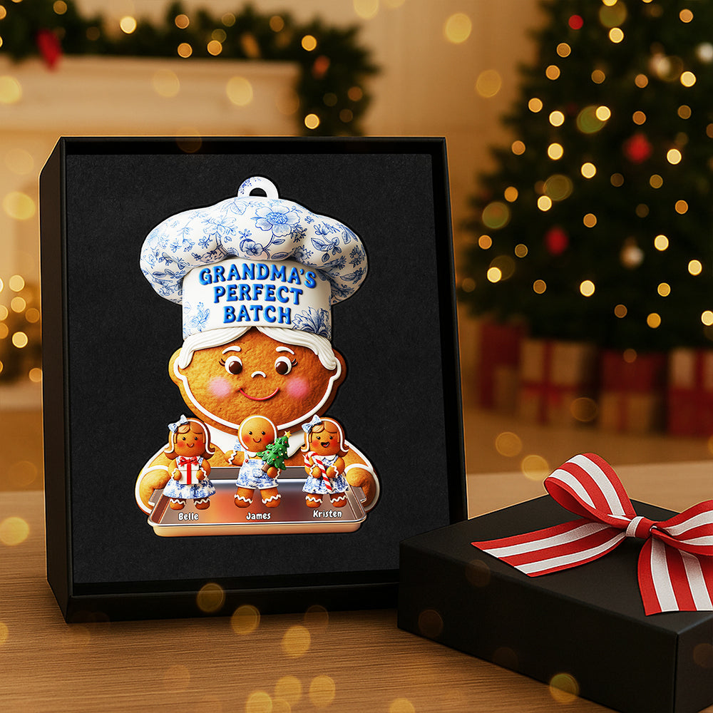 Grandma'S Perfect Batch – Custom Christmas Ornament – Personalized Gift For Grandma, Family, And Loved Ones - Image 4