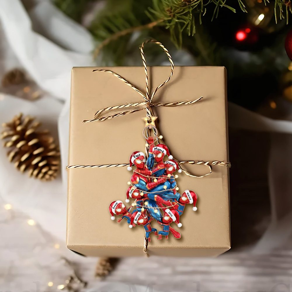 Embrace Family Joy With Our Playful Spider-Man Family Tree Ornament - Personalized Gift For Everyone - Image 5