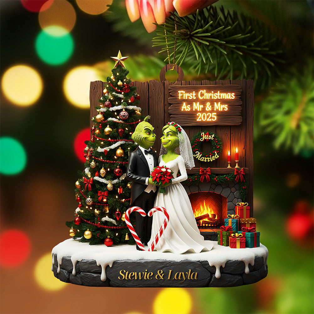“Our First Christmas Together!” - Personalized Christmas Ornament - Gift For Newlyweds And Christmas Lovers