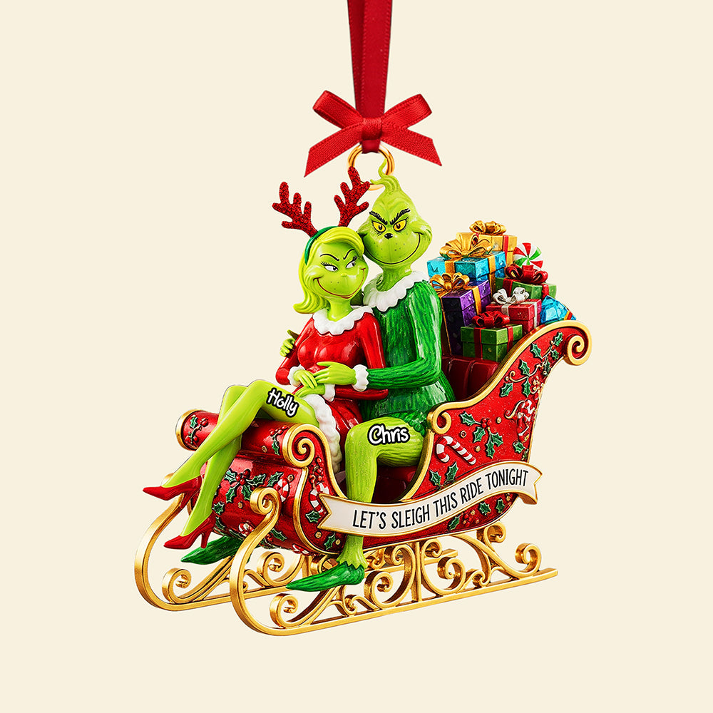 Let'S Sleigh This Ride Tonight - Personalized Christmas Ornament For Couples - Image 5